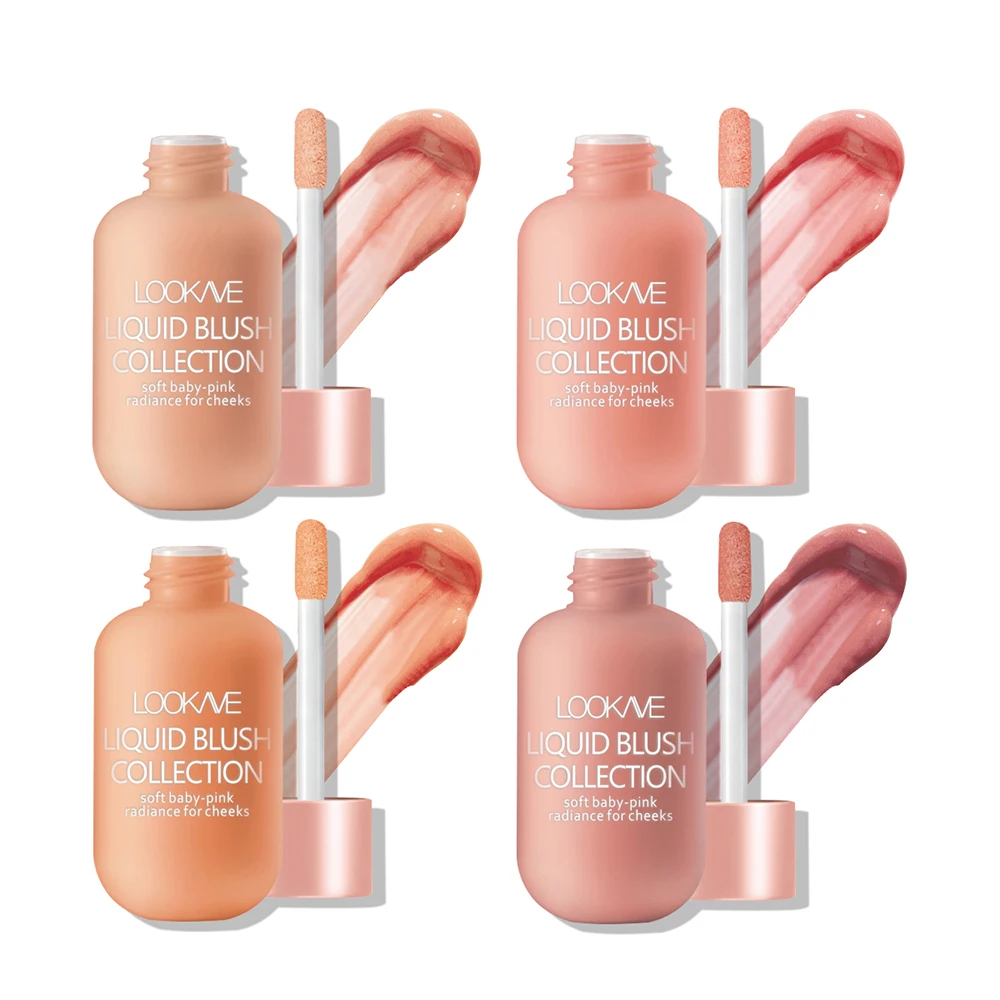 4 Color Mini Bottle Liquid Blush Natural Brighten Cheek Skin Tone Makeup Rouge Pigmented Professional Contour Shadow Cosmetics liquid blush