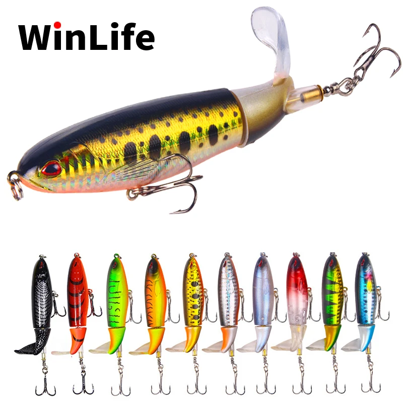 Winlife 1PCS Whopper Plopper 13g/15g/35g Topwater Crankbaits Fishing Lure Artificial Hard Bait Soft Rotating Tail Tackle | Спорт и