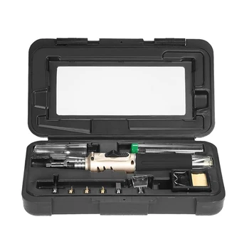 

10 in 1 Professional Gas Soldering Iron Set Pen-style Butane 26ml Welding Kit Torch Welding Equipment +10 psc Accessories