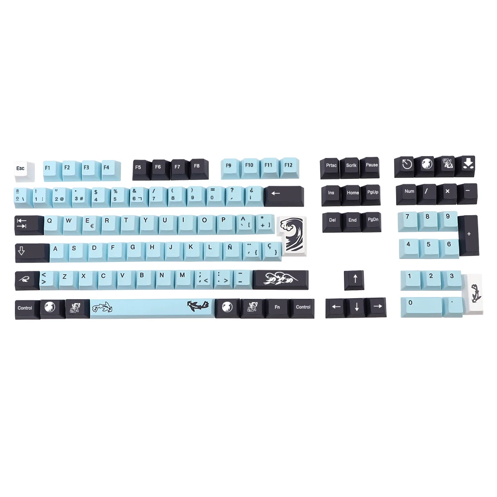 Mizu Pbt Keycap Perfil de Cereja Dye Subb Keycap para Interruptores mx Dz60 Gk61 64 68 87 96 108 Espanha Layout Iso 135 Chaves