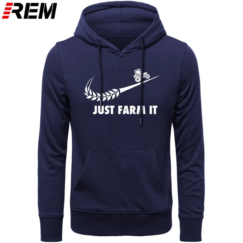 Худи rem Fashion Just Farm It для мужчин, с круглым вырезом, хлопок, с длинным рукавом, фермер, фермерский человек, топы, Толстовки, Толстовки - Цвет: NAVY WHITE