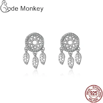 

Qikaola Genniue 925 Sterling Silver DreamCatcher Drop Earrings For Women Classic Earring Jewelry Wedding Party Gift CME532