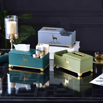 

Desktop Tissue Box Resin Waterproof Toilet Living Room Restaurant Home Decoration Dustproof Napkin Holder European Style Hotel