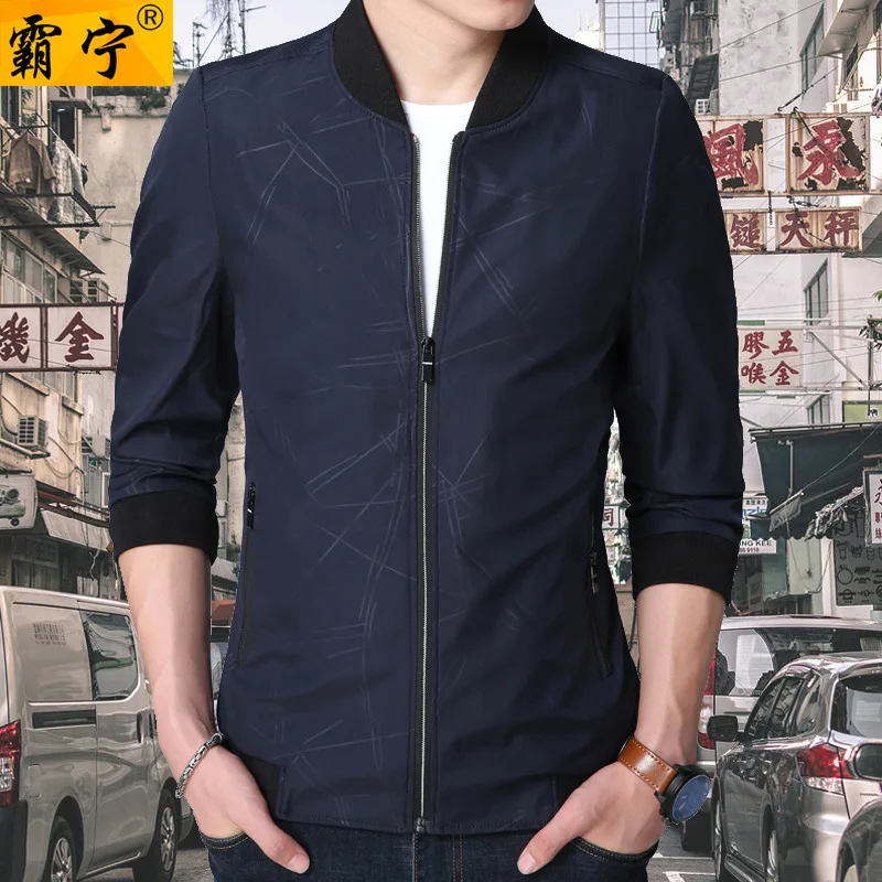 

Men's Autumn Coat Middle-aged Father Jacket Stand Collar Casual 40 Thin Dad 50 MEN'S Top