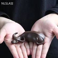 Лиловая глина NLSLASI для чая, фигурка домашнего животного ручной работы с крупным рогатого скота, аксессуары для чайной церемонии, креативное украшение для домашнего чайного стола Лиловая глина NLSLASI для чая, фигурка домашнего животного ручной работы с крупным рогатого скота, аксессуары для чайной церемонии, креативное украшение для домашнего чайного стола