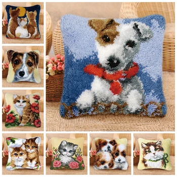

Knooppakket Latch Hook Kits Diy Woolens Animal Gift Textile Quality Fashion Cartoon Series Cross Stitch Pillows Do It Yourself