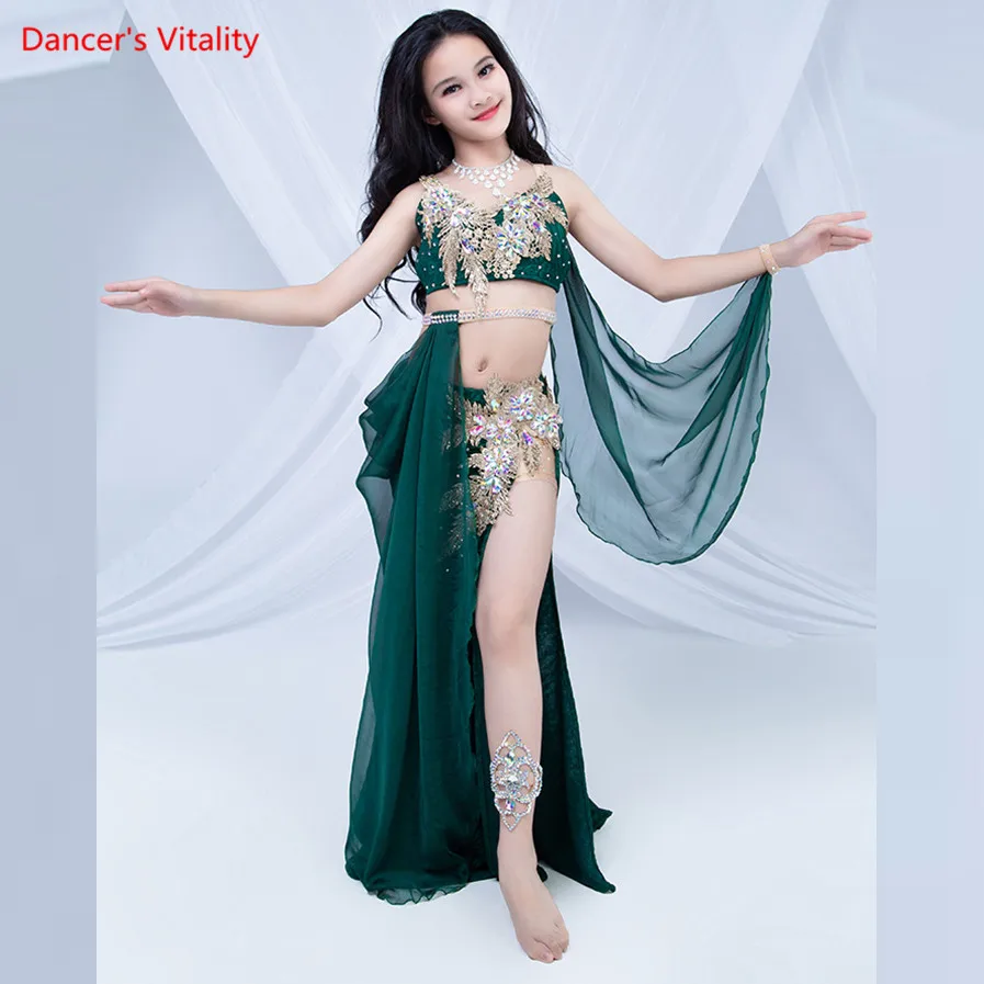 Высококачественная детская одежда для танца живота новый комплект одежды танцев