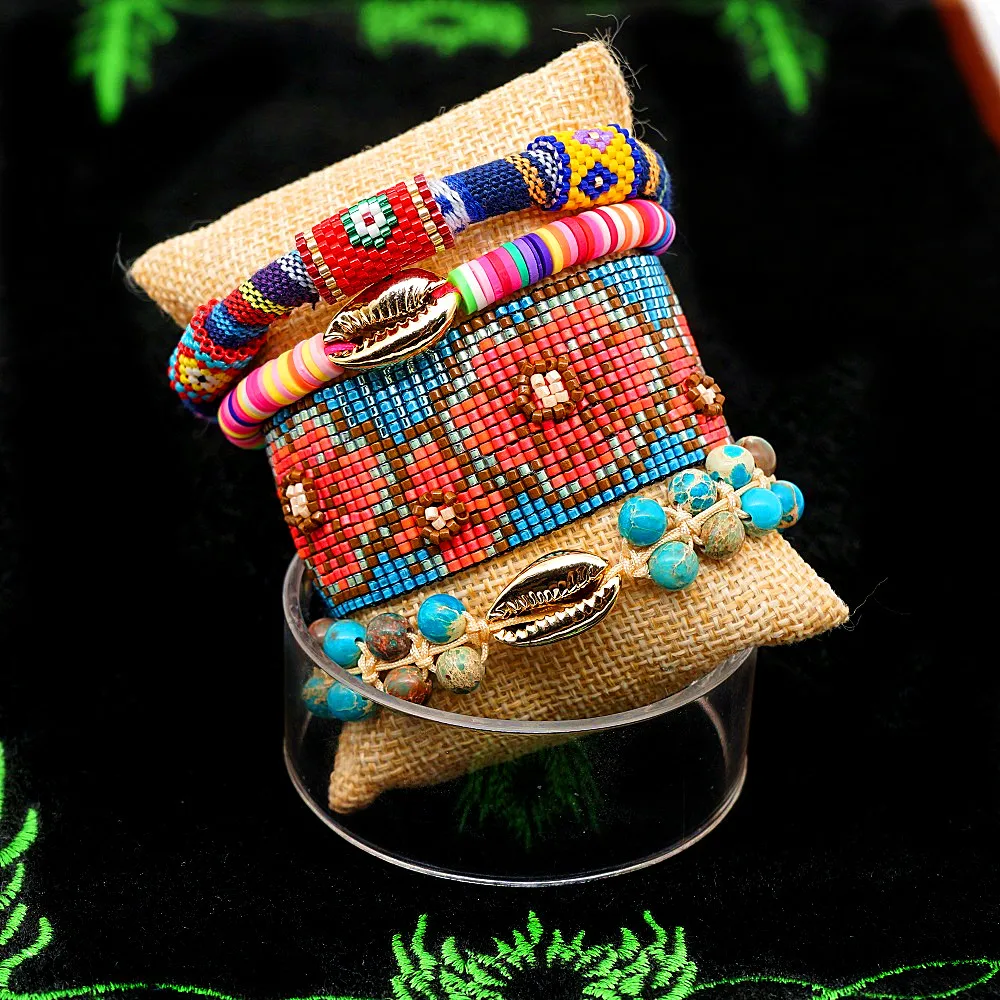 Go2boho MIYUKI, сглаза, браслет, ракушка, браслет для женщин, красочные браслеты, Mujer,, богемные ювелирные изделия, Летний пляж, натуральный камень