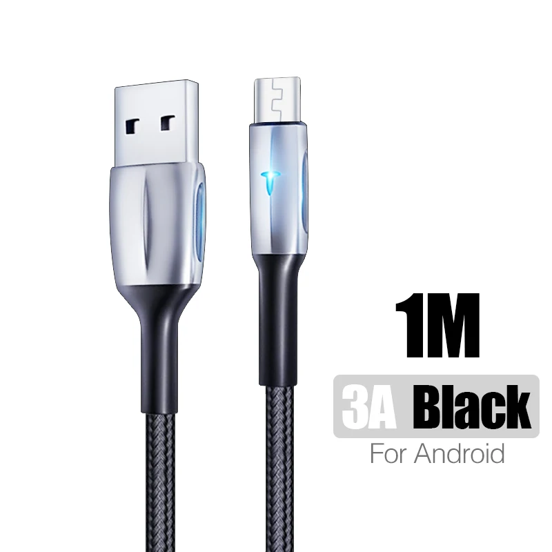 Micro USB кабель 3A Быстрая зарядка USB синхронизация данных мобильный телефон адаптер зарядное устройство кабель для samsung Xiaomi sony htc LG кабель для телефона Android - Цвет: 1M Micro USB