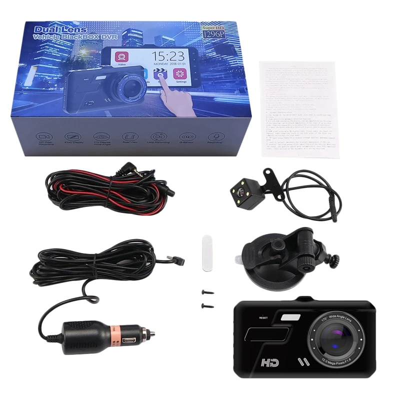 4 дюйма 1080P вождение автомобиля Регистраторы автомобиля Камера Dvr Ips капюшон с детектором движения G Сенсор