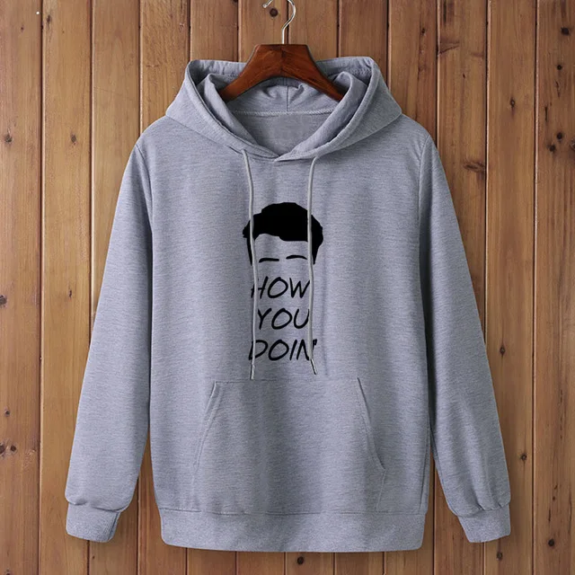 Light Grey-B Модная Толстовка How You Doin, одежда, толстовка с капюшоном для мужчин, Осень-зима, с капюшоном в стиле хип-хоп - Цвет: Light Grey-B