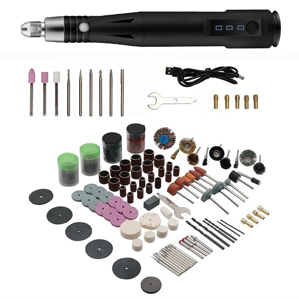 

Handheld USB Mini Electric Grinder Drill Engraving Pen 15000rpm Polishing Machine With Dremel Rotary Tool Grinder Cutter Tools