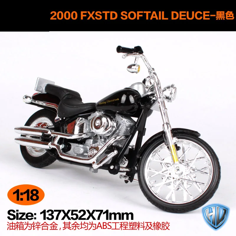 Модель мотоцикла Maisto 1:18 Harley Davidson 2000Fxstd Softail Deuce металлическая модель игрушки для