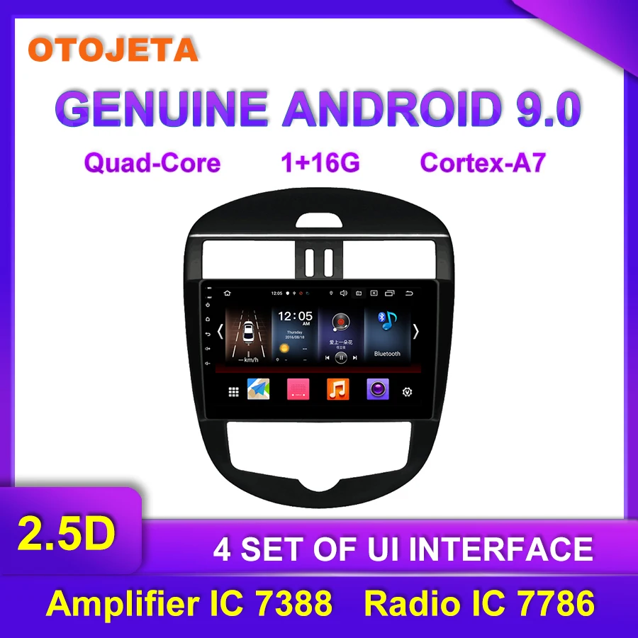 OTOJETA Android 9,0 плеер автомобиля Мультимедиа Радио для авто AC 2013 NISSAN TIIDA gps навигация по Bluetooth 2.5D экранная лента рекордер