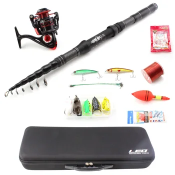 

1.8M -3.0M carbon Telescopic Fishing Rod Combo Spinning Reel sea Pole Set Spinning Rods Fishing line hook Fishing Tackle gift