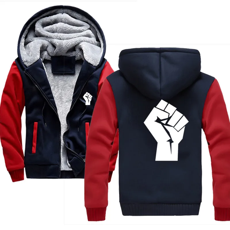 Angry Fist Graphic Hand зимняя мужская толстовка с капюшоном Повседневная теплая толстовка с капюшоном мужская Толстая спортивная куртка