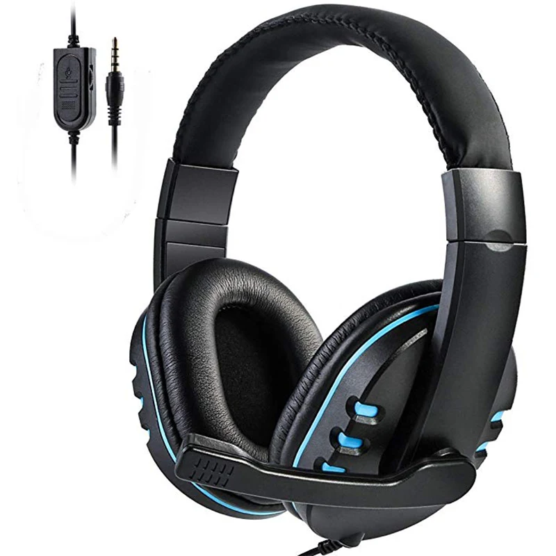 Stereo Gaming Headset For PS4 PC 3 5mm Wired Over Head Gamer Headphone With Microphone Volume Control Game Earphone