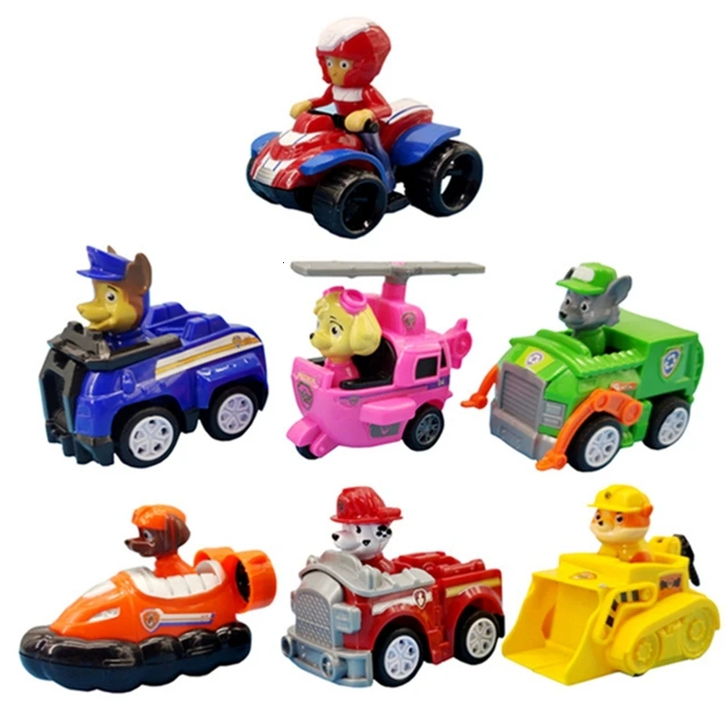 7pc no box Все paw patrol автобус смотровая башня с музыкальными фигурками patrulla canina paw patrol игрушки для детей рождественские подарки - Цвет: 7pc no box