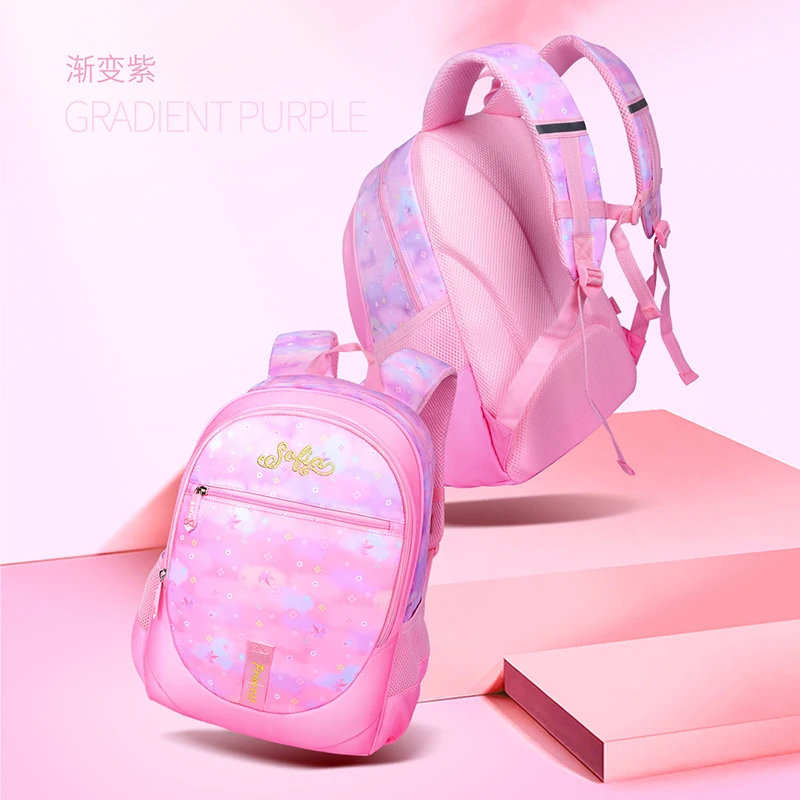 Disney Sofia Causal School Bag For Girls Primary Student Shoulder Orthopedic Backpack Large Capacity Light Kids Gifts Mochilas