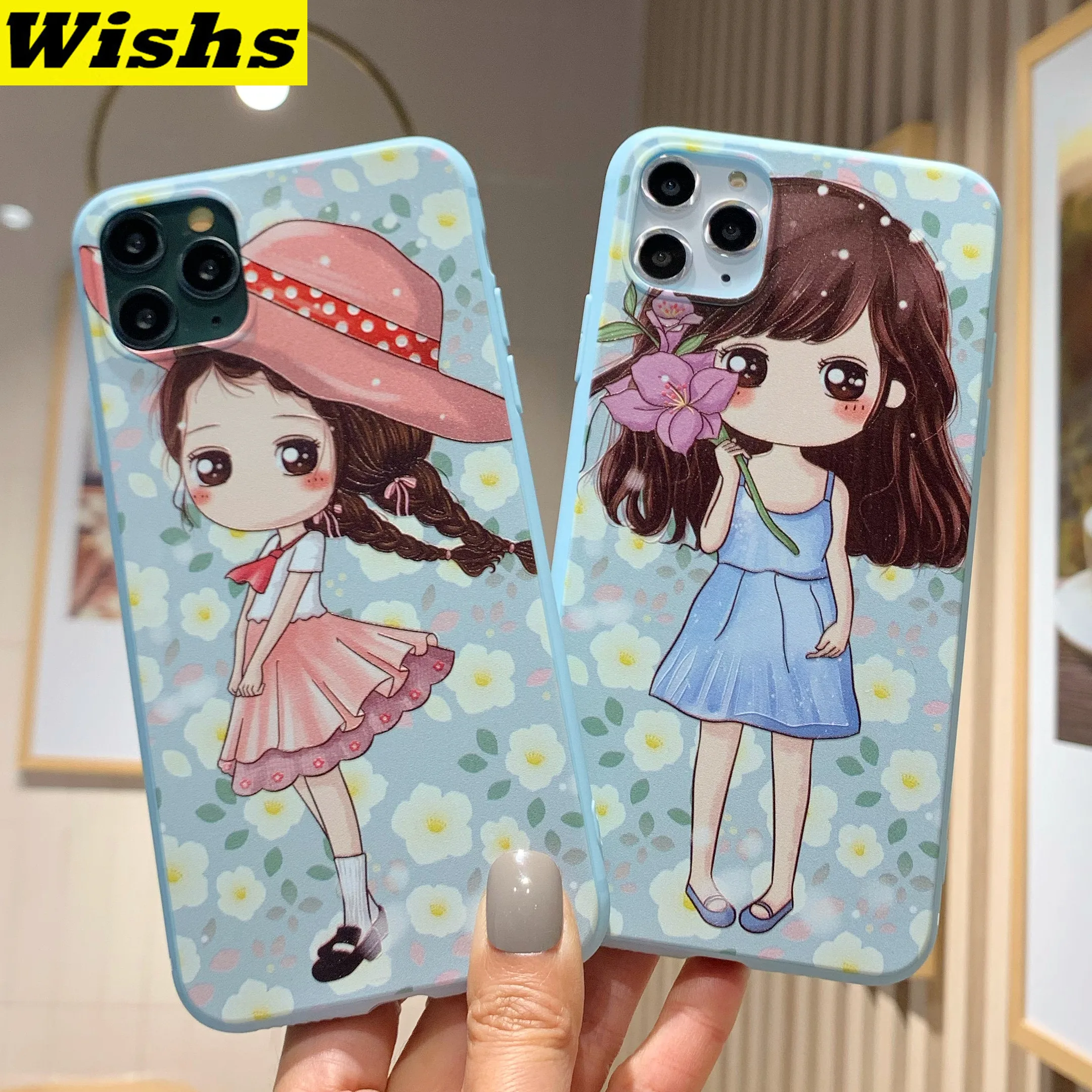 

Cute Girls Phone Case For iPhone 11 Pro MAX XR XS MAX X 7 8 Plus Beautiful Flower Soft TPU Case For Apple iphone 11 Back Cover