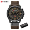 CURREN Mens Watches Top Luxury Brand Waterproof Sport Wrist Watch Chronograph Quartz Military Genuine Leather Relogio Masculino 6