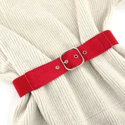 Suede Belts Women's Autumn Winter Coat Belts Strong Color Wild Style Waist Band Pin Buckle Wrapped Flannel Vintage Belts