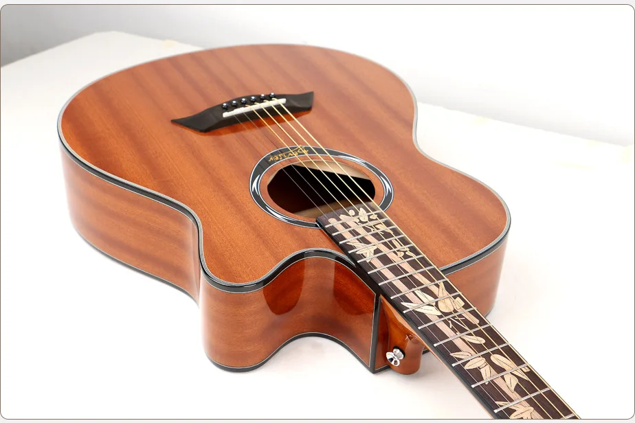 Гитара акустическая электрическая вся Sapele стальная струна 40 дюймов A-Body Guitarra 6 струн поп-фолк Cutaway установка звукоснимателя высокий глянец