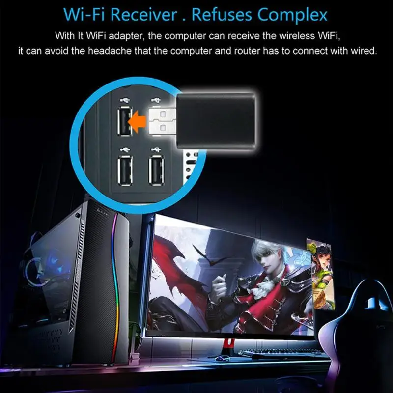 Беспроводной USB Bluetooth адаптер AC600 Dongle двухдиапазонный 2,4 ГГц 5 ГГц WiFi приемник рабочий диапазон максимум 15 м/50 футов поддержка A2D