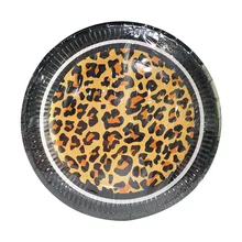 Leopord узор зебра-полоса животное декоративный узор бумажные чашки поддон для бумаги тематическая вечеринка на день рождения для взрослых украшение тарелка напиток