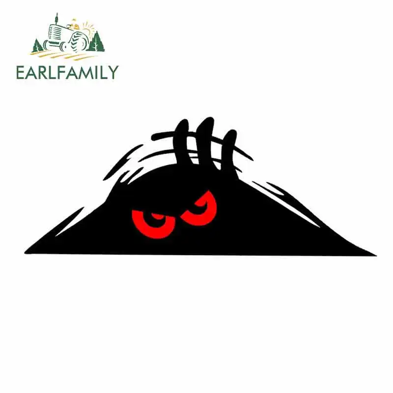 

EARLFAMILY 13cm x 13cm Monster Red Eyes Peeper Scary Fine Decal Funny Car Stickers Waterproof Anime Bumper Trunk Truck Graphics