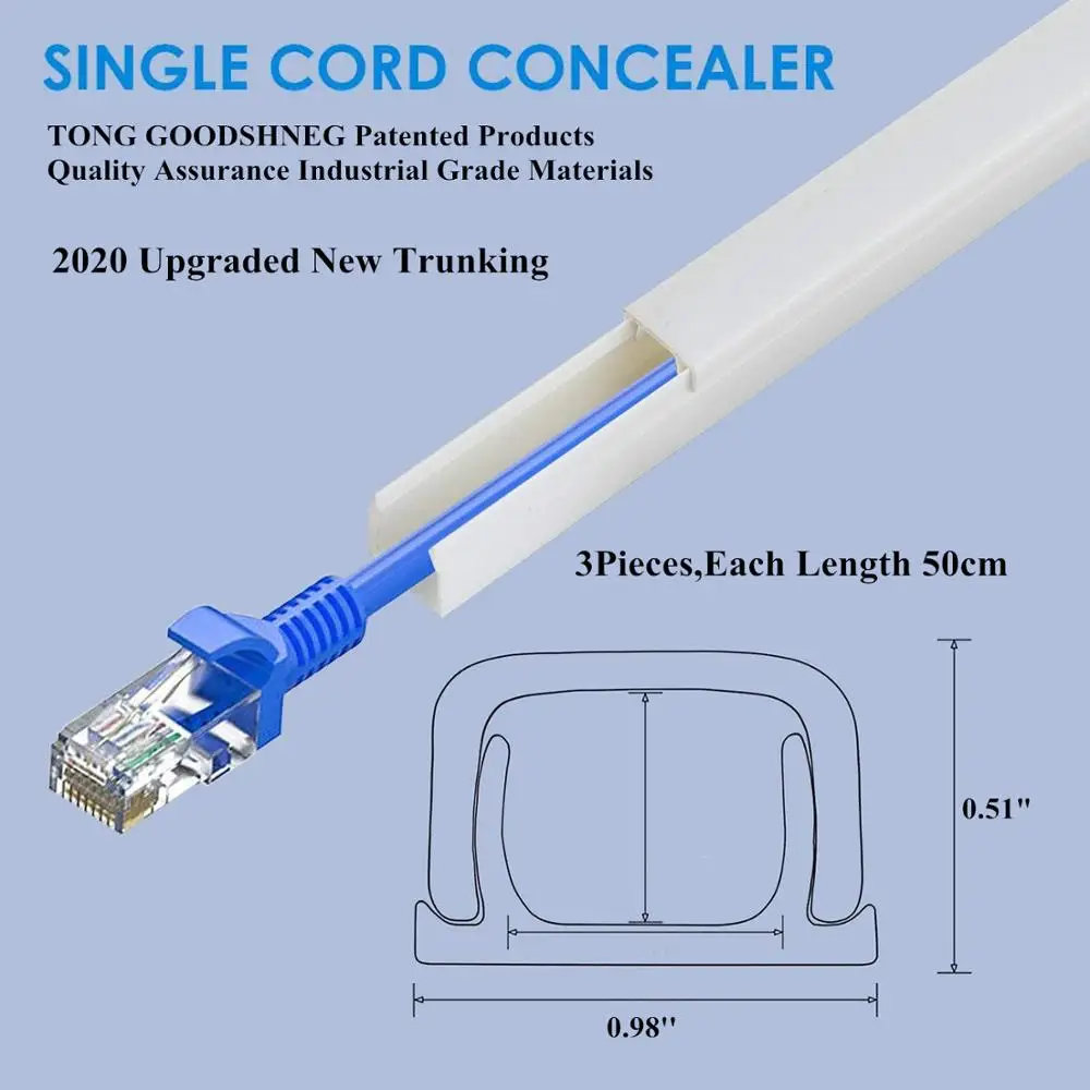 0.98X0.512020 Upgraded Cable Concealer Cord Cover Cable