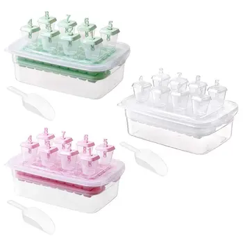 

Ice Cream Mould Popsicle Mold Box Summer Household DIY Ice Lolly Tray with Lid