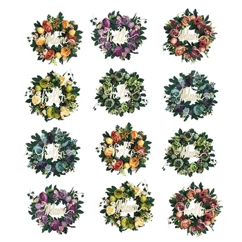 

16.5Inch Wreaths Farmhouse Garland for Front Door,Home Decor for Window Wall Party Wedding
