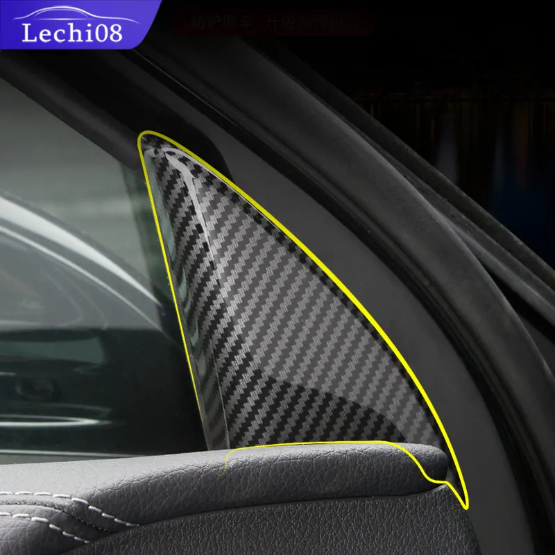 plastic fiber 2pcs Передняя треугольная Накладка для Mercedes w177 amg/класс А mercedes класс А w177 Накладка/a180 Mercedes класс w177 аксессуары - Название цвета: plastic fiber 2pcs