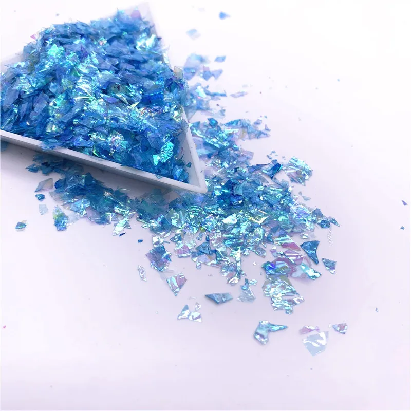 Нерегулярные sugarl бумаги блесток DIY ювелирные изделия аксессуары красочные блестки для нейл Арта(искусство украшения ногтей) для украшения 20 г/упак - Цвет: shell light blue