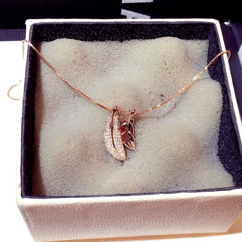 Ins Hot Sale Dazzling Shining CZ Leaves Earrings for Women Simple Temperament Feminia Choker Dainty Clavicle Collar Accessories - Image 2