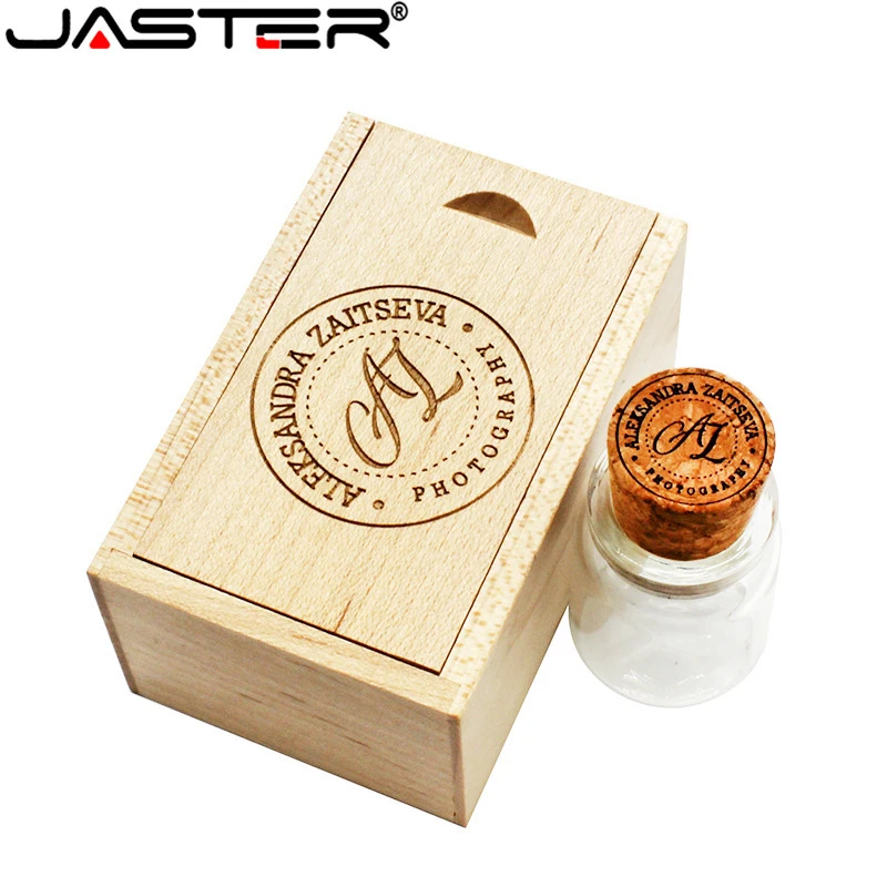 USB флеш накопитель JASTER в стеклянной бутылке с логотипом на заказ 32/16/8/4 ГБ|USB