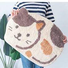 Коврик с рисунком кота, хлопковый Коврик для пола, коврик для домашних животных, нескользящий домашний декор, 45X65 см