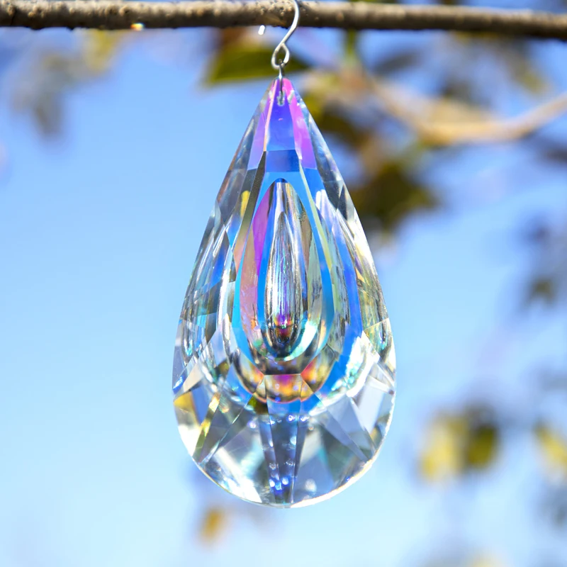120mm AB-Color Hanging Crystals Prism Suncatcher For Windows Decoration Chandelier Parts DIY Home Wedding Decor
