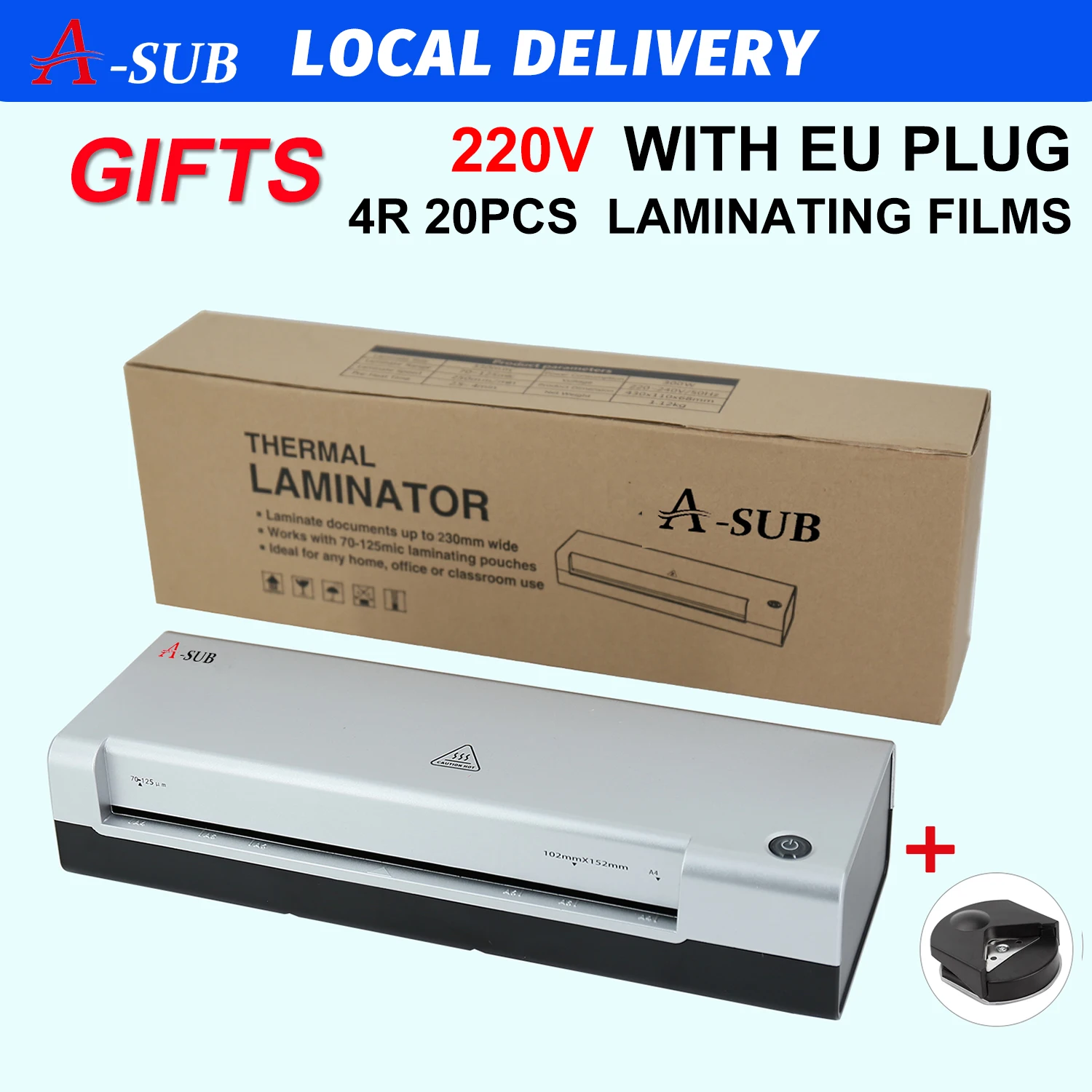 Laminator A4, maszyna do laminowania 2 System rolkowy do użytku w domu, biurze lub szkole, nadaje się do użytku ze zdjęciami