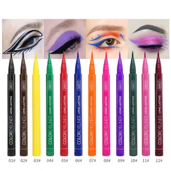 

12 Colors Liquid Eyeliner Waterproof Blue Red Eye Liner Colorful Quick Dry Matte Eyeliner Women Eyes Makeup Cosmetics