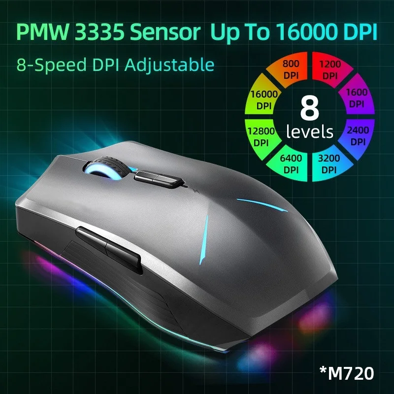 2022 Machenike M7 Wireless Mouse Gaming Mouse Gamer 16000 DPI RGB Programmable Rechargeable PMW3212 PMW3335 Computer Mouse