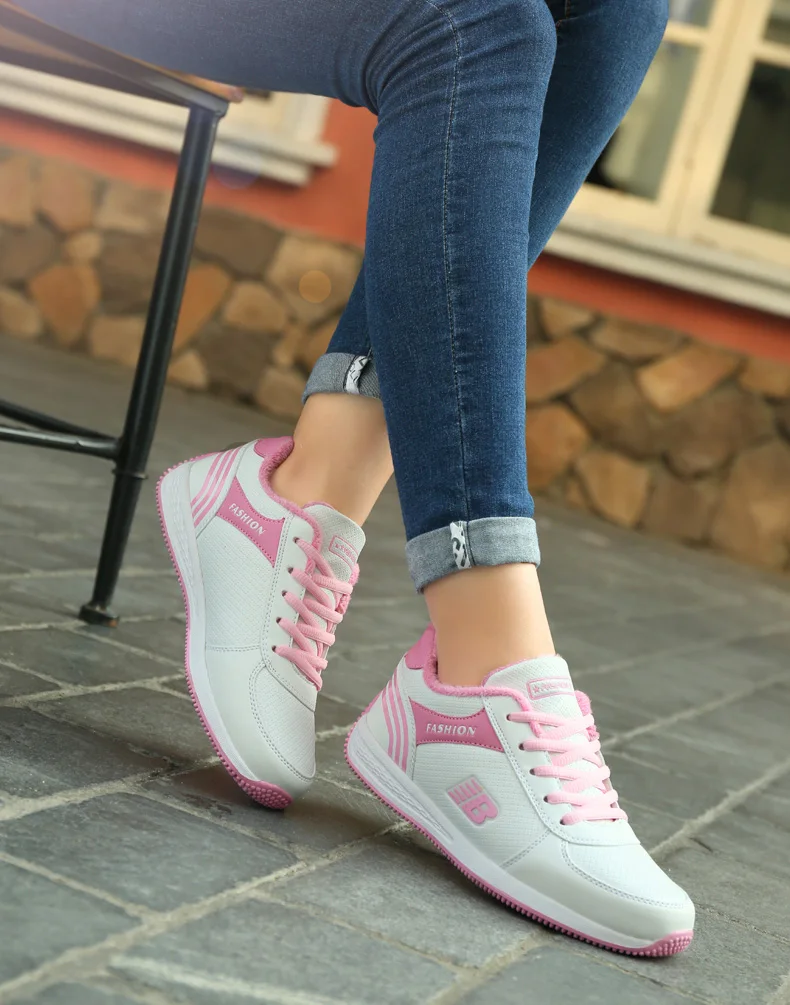 Tenis feminino теннисная обувь для женщин черные кожаные кроссовки зимняя плюшевая женская спортивная обувь кроссовки на танкетке Zapatos De Mujer