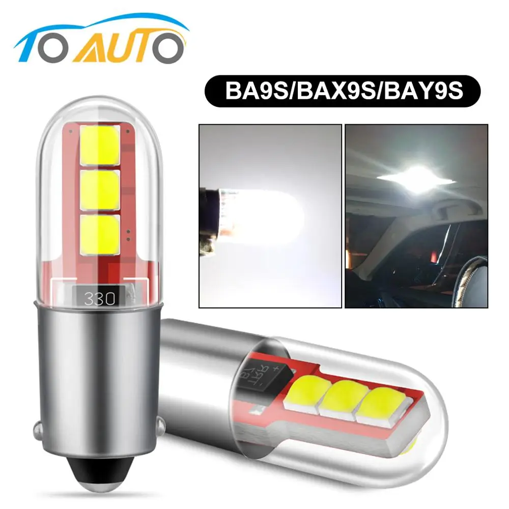 Светодиодная лампочка Canbus для салона автомобиля 2 шт. BA9S T4W H6W BAX9S BAY9S H21W 6SMD 3535 чипы