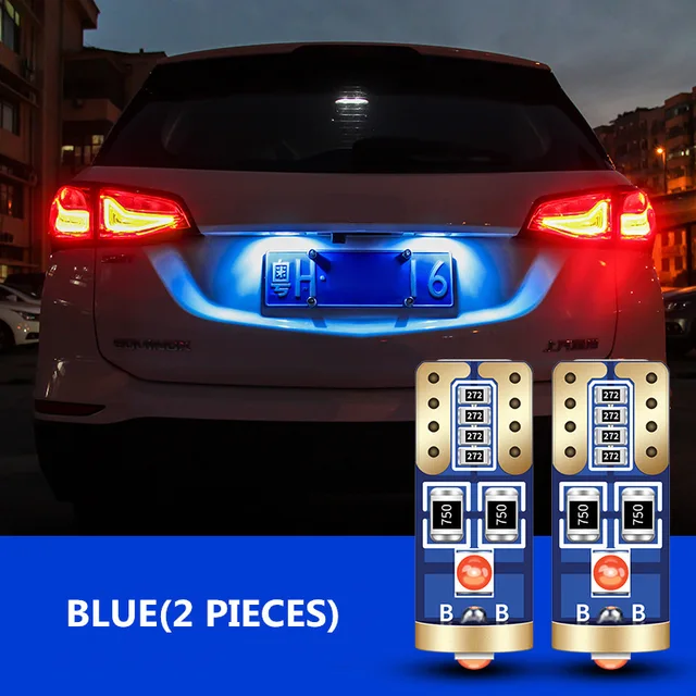 blue licence plate lights