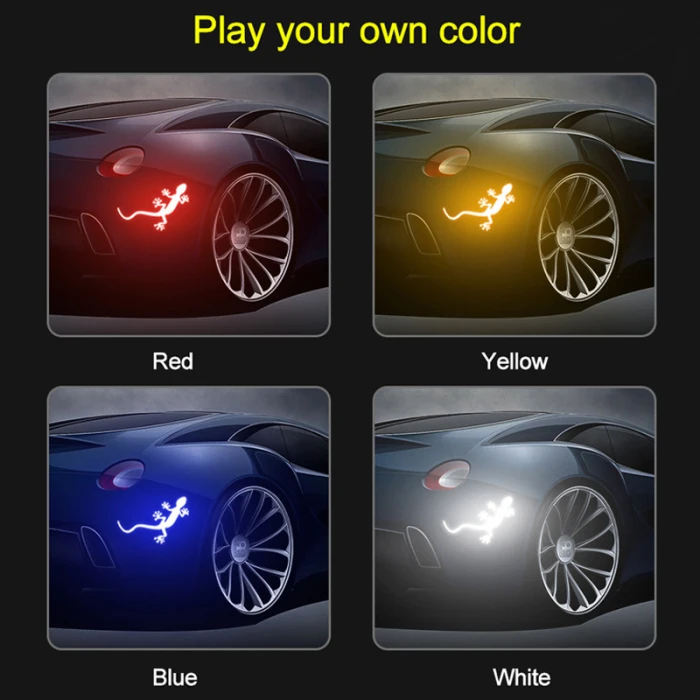 Автомобиль со светоотражающими элементами в форме геккона Предупреждение лента отражатель Стикеры наклейки со значком для ночного вождения BHD2