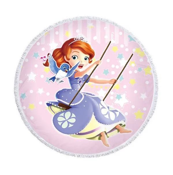 Sophia 7 Минни Микки Маус серия стежка Spaderman София микрофибра пляжное полотенце Спорт купальное полотенце с кисточкой для детей мама - Цвет: Sophia 7