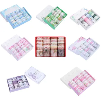 

20 Rolls/Set Fresh Paper Tapes Cute Pattern Adhesive Sticker DIY Gift Packaging Band Decorative Tape Set Fresh children stickers
