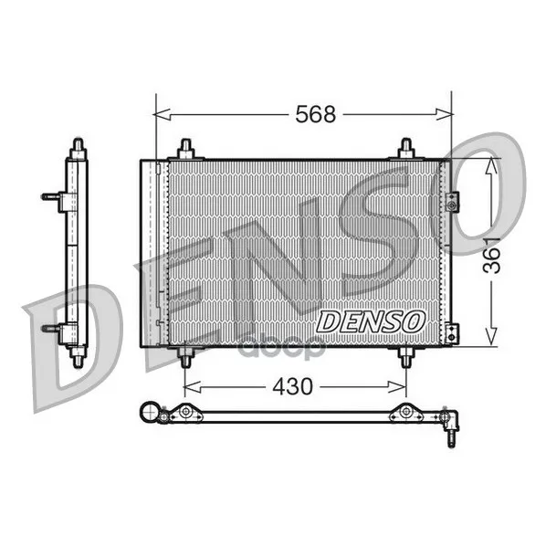 Радиатор Кондиционера Citroen C4 1.4-2.0 04-08 Denso арт. DCN07008