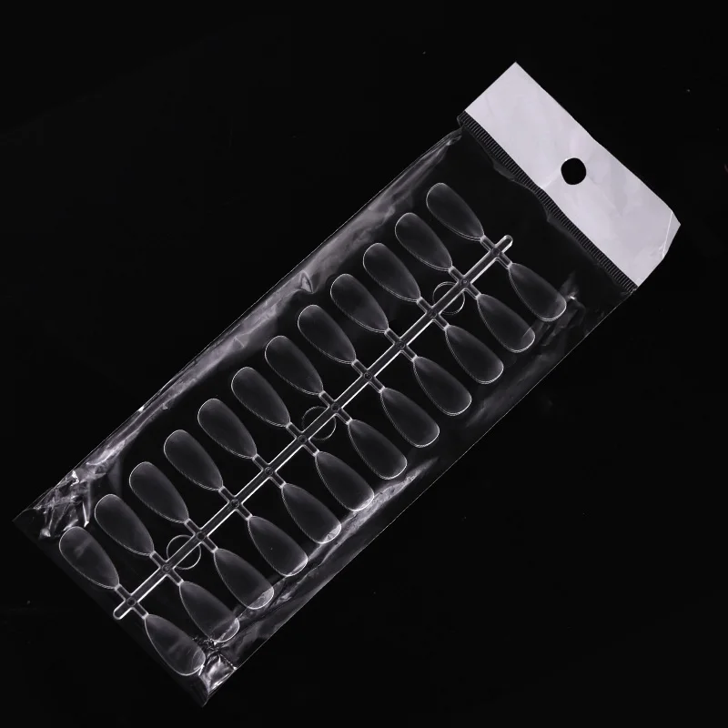 Накладные ногти 24 шт. съемные прозрачные белые накладные гробы художественные